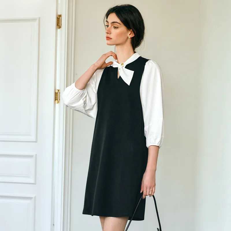 Olrain Long Sleeved Dresses Women's Black-5