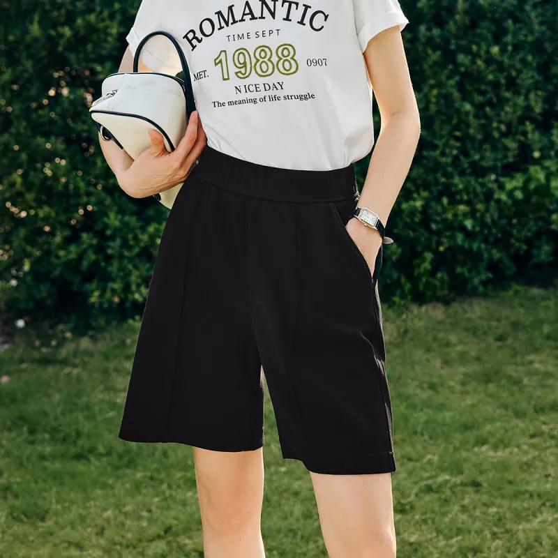 Olrain Casual Shorts Women's Black-4