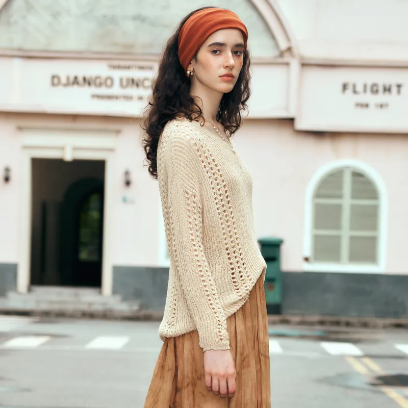 Olrain Knitwear Women's Milk Tea Beige-5