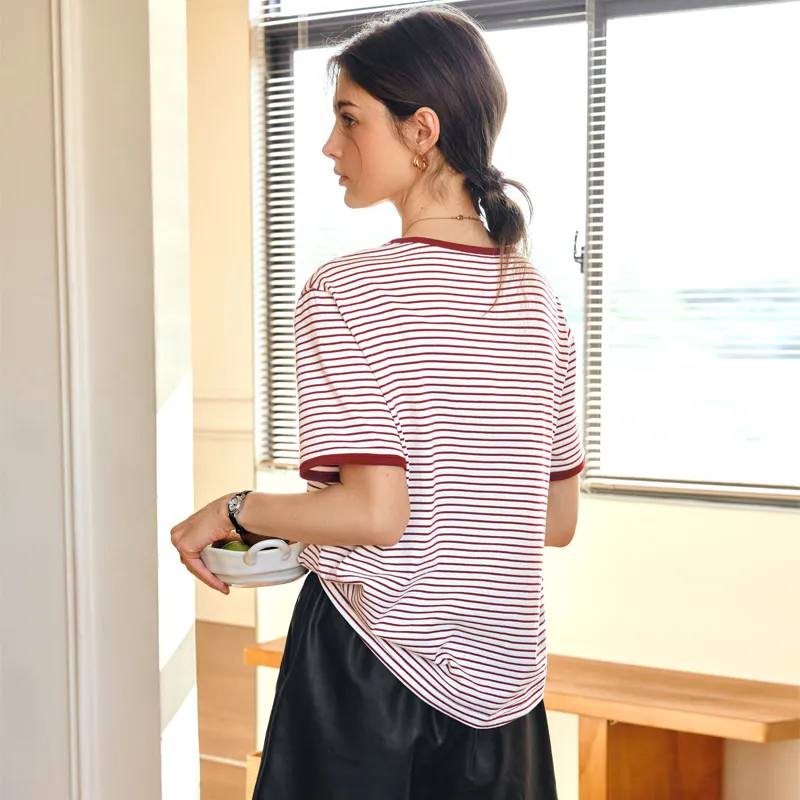 Olrain T Shirt Women's Vintage Red-1