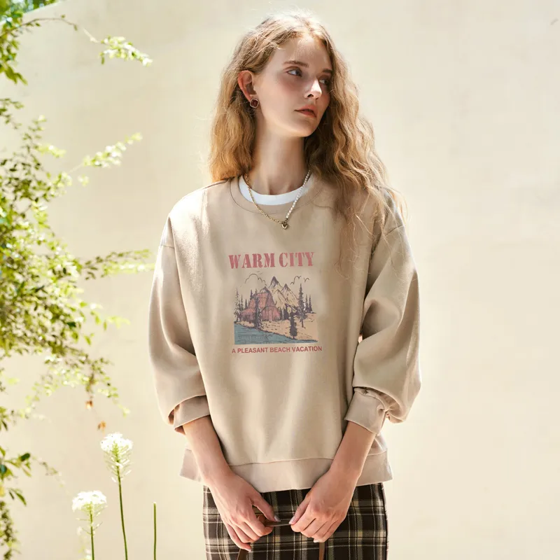 Olrain Sweatshirt Women's Khaki-4