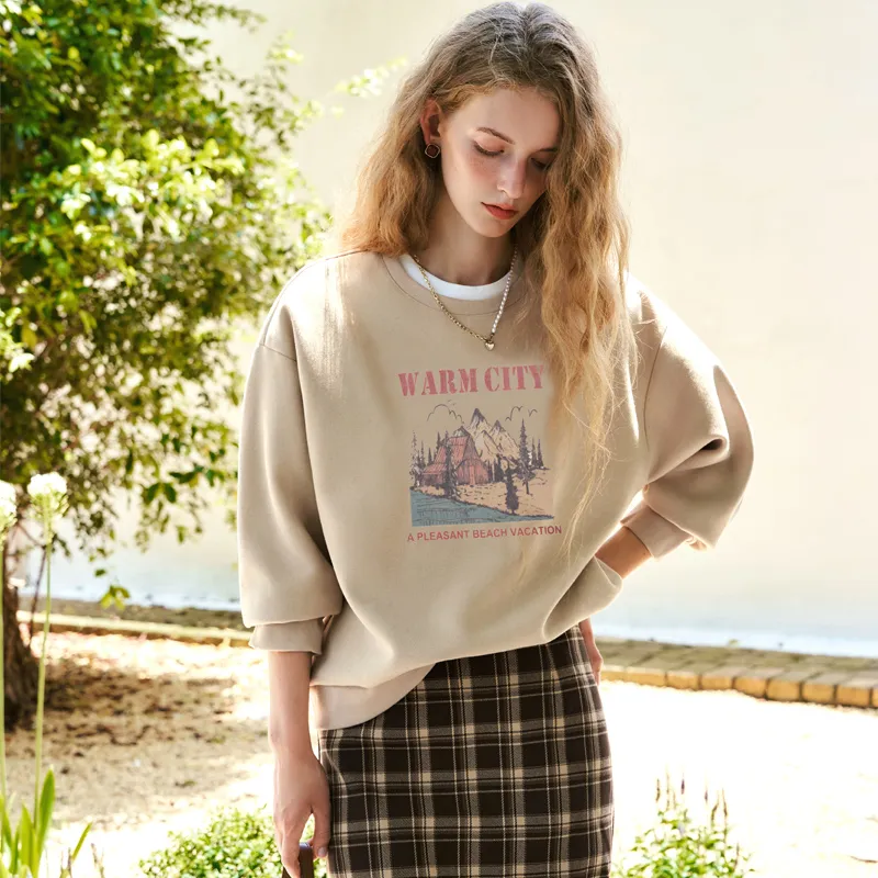 Olrain Sweatshirt Women's Khaki-1