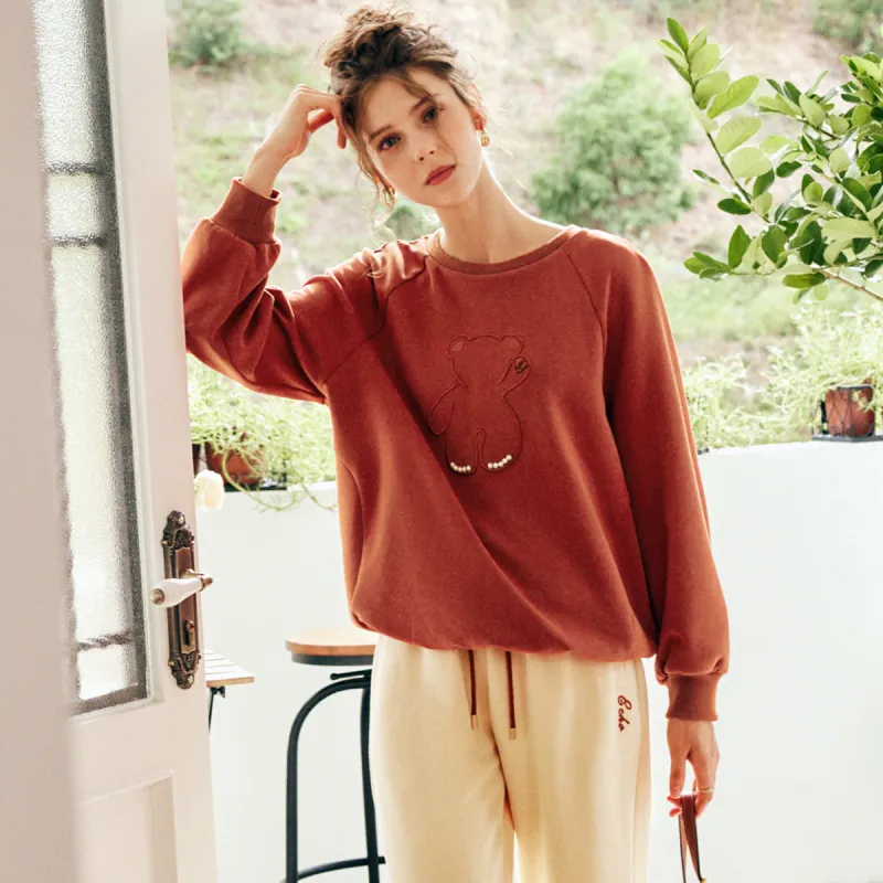 Olrain Sweatshirt Women's Orange Brown-3