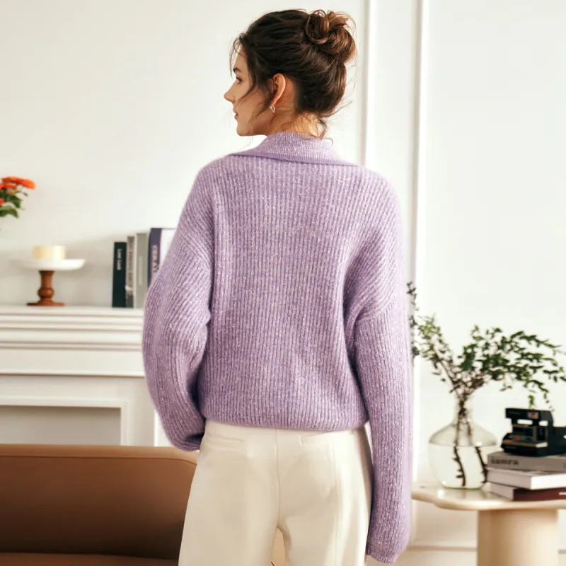 Olrain Sweaters Women's Purple-5