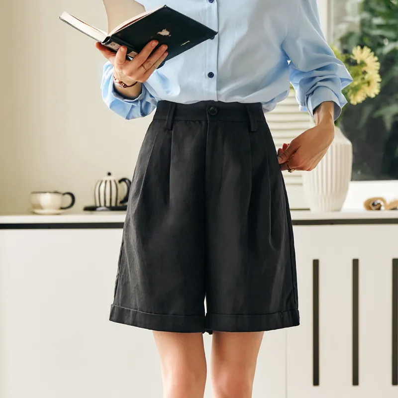 Olrain Casual Shorts Women's Black-4