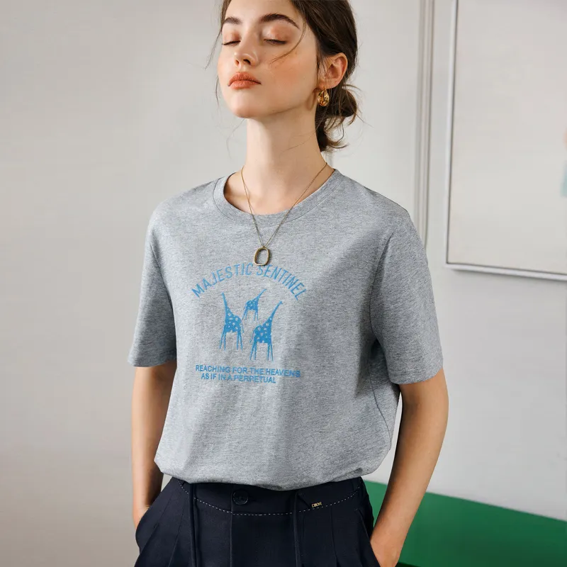 Olrain Regular T Shirt Women's Heather Gray-1
