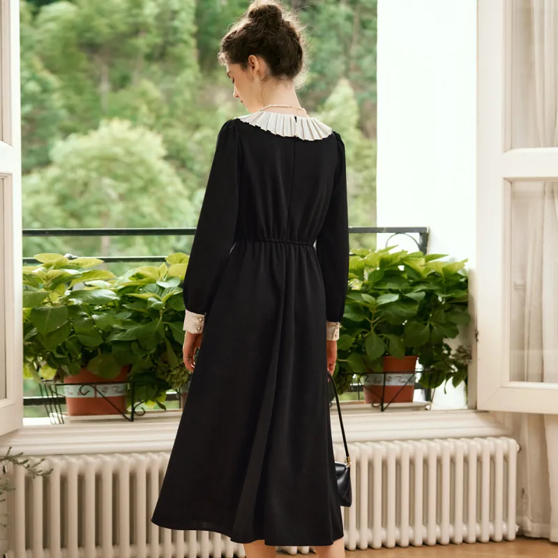 Olrain Long Sleeved Dresses Women's Black-6