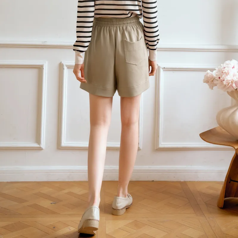 Olrain Casual Shorts Women's Khaki-4