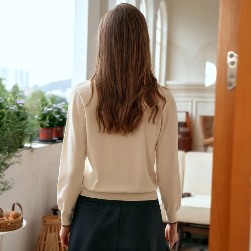 Olrain Knitwear Women's Apricot White-2