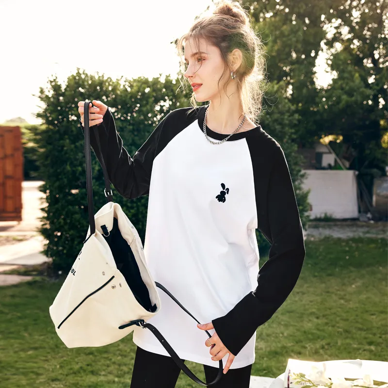 Olrain T Shirt Women's Black White-2