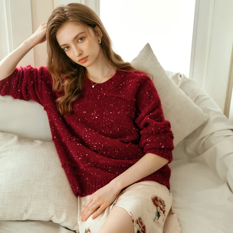 Olrain Sweater Women's Burgundy-3