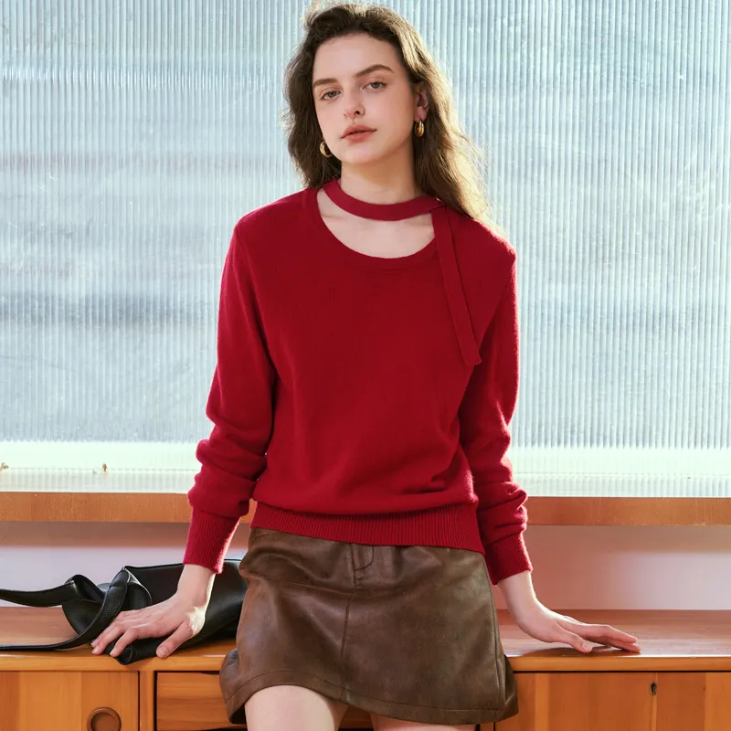 Olrain Sweater Women's Deep Red-4