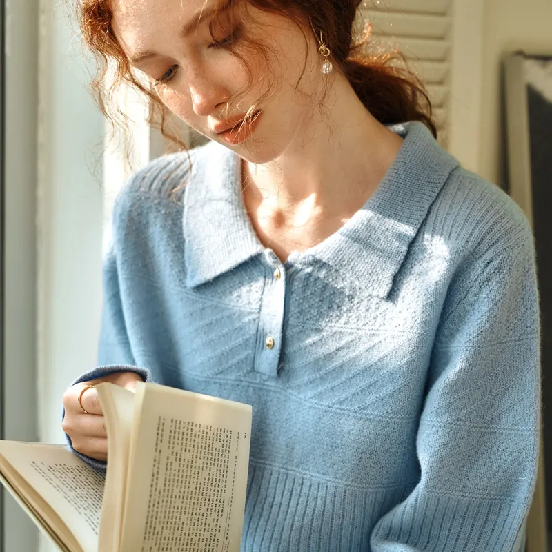 Olrain Sweater Women's Aqua Blue-4