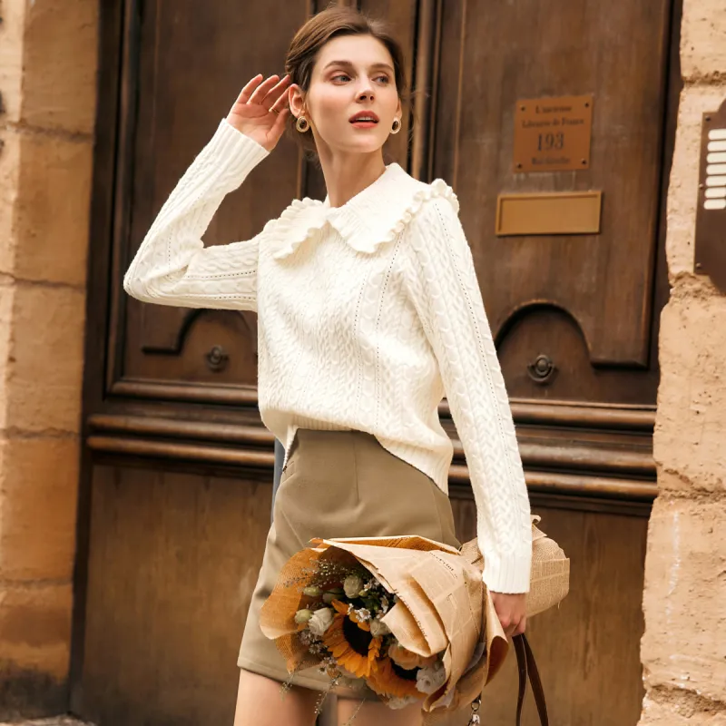 Olrain Sweater Women's Coconut Milk White-3