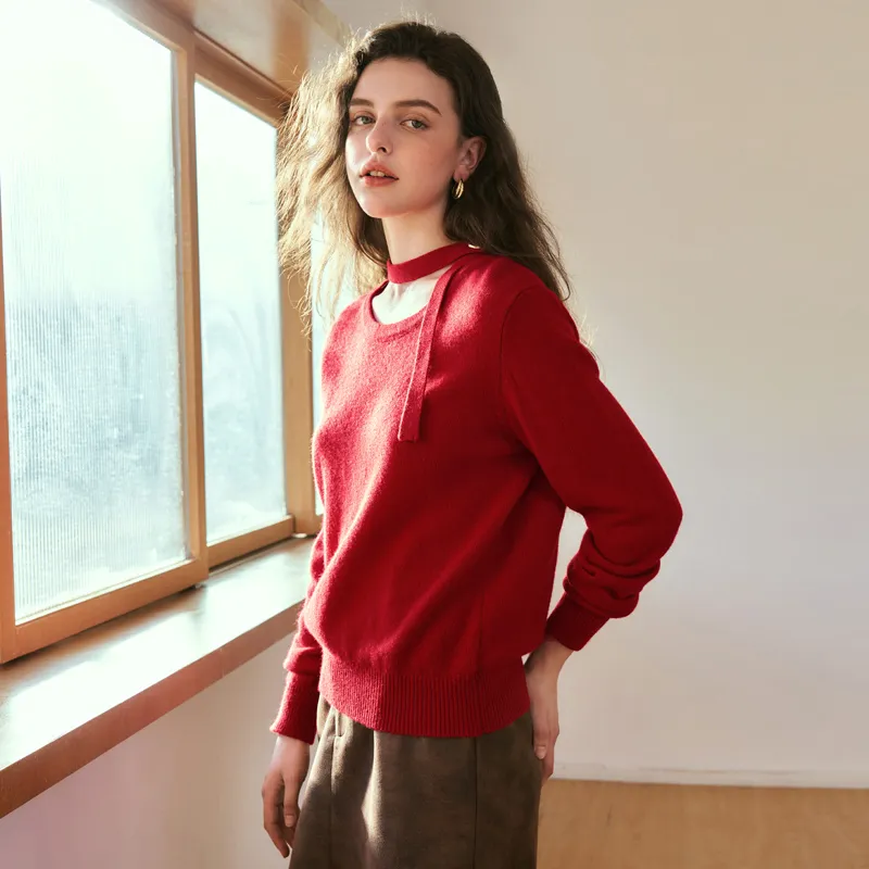 Olrain Sweater Women's Deep Red-3