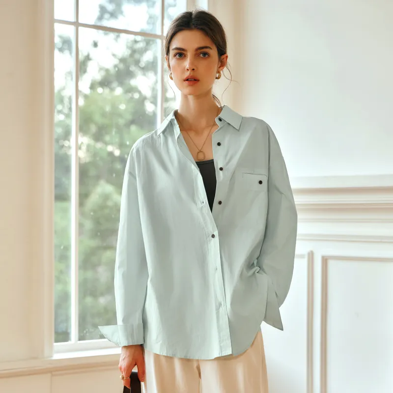 Olrain Shirts Women's Aqua Blue-4