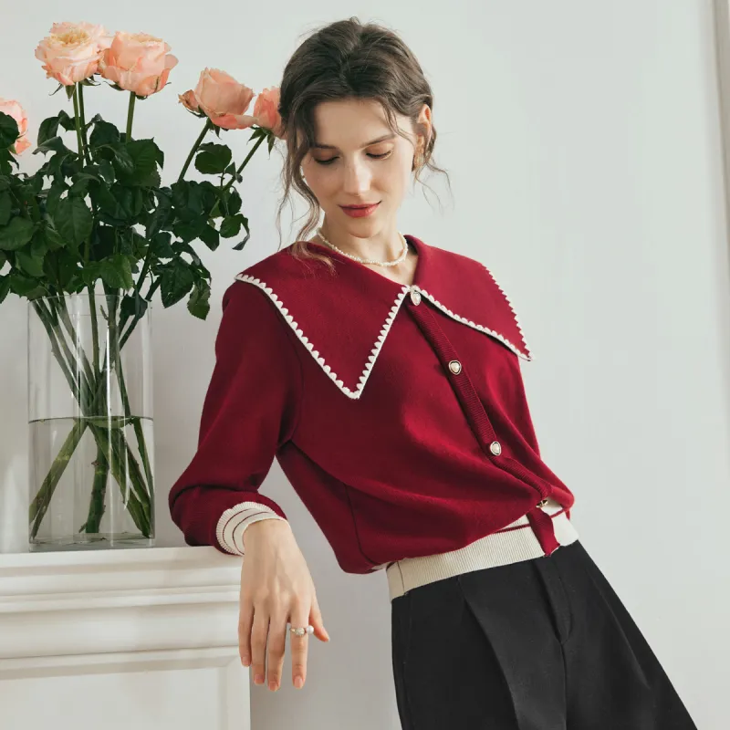 Olrain Sweaters Women's Red-5