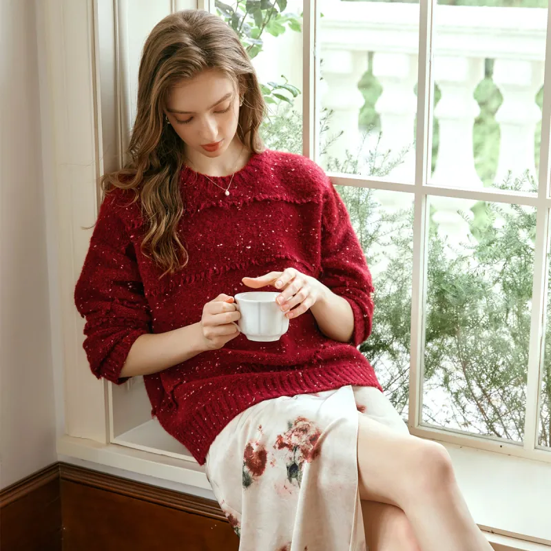 Olrain Sweater Women's Burgundy-2