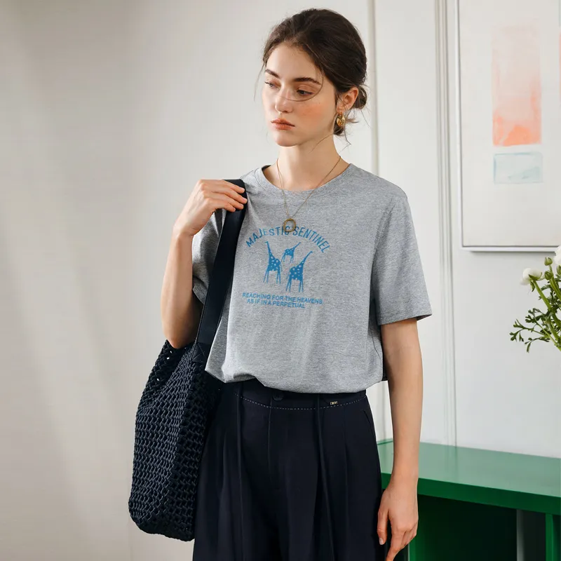 Olrain Regular T Shirt Women's Heather Gray-2
