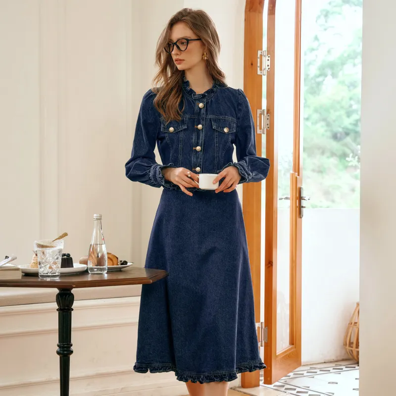 Olrain Skirt Set Women's Dark Blue-3