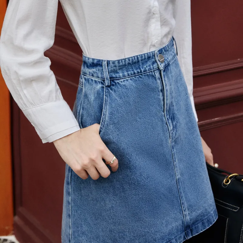 Olrain Denim Short Skirts Women's-5