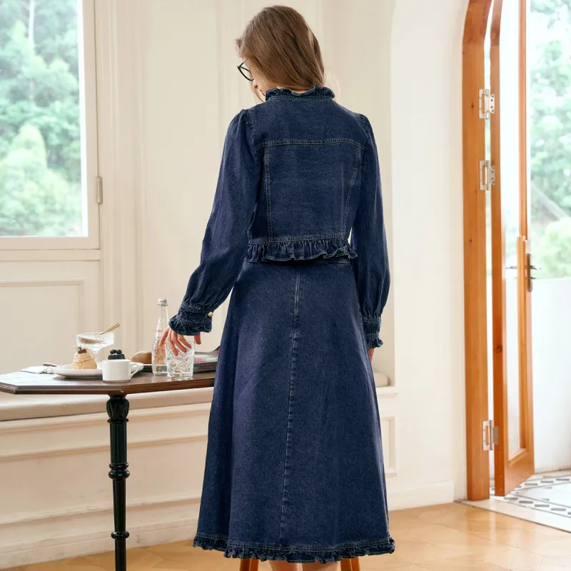 Olrain Skirt Set Women's Dark Blue-5
