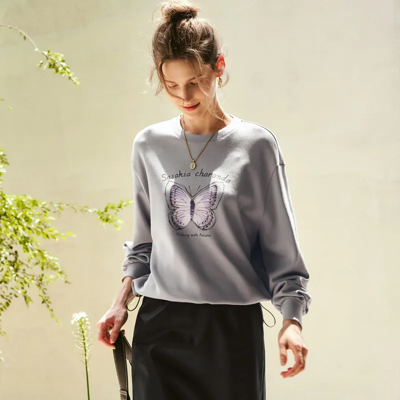 Olrain Sweatshirts Women's Gray-4