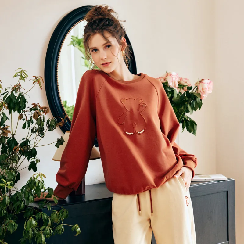 Olrain Sweatshirt Women's Orange Brown-4