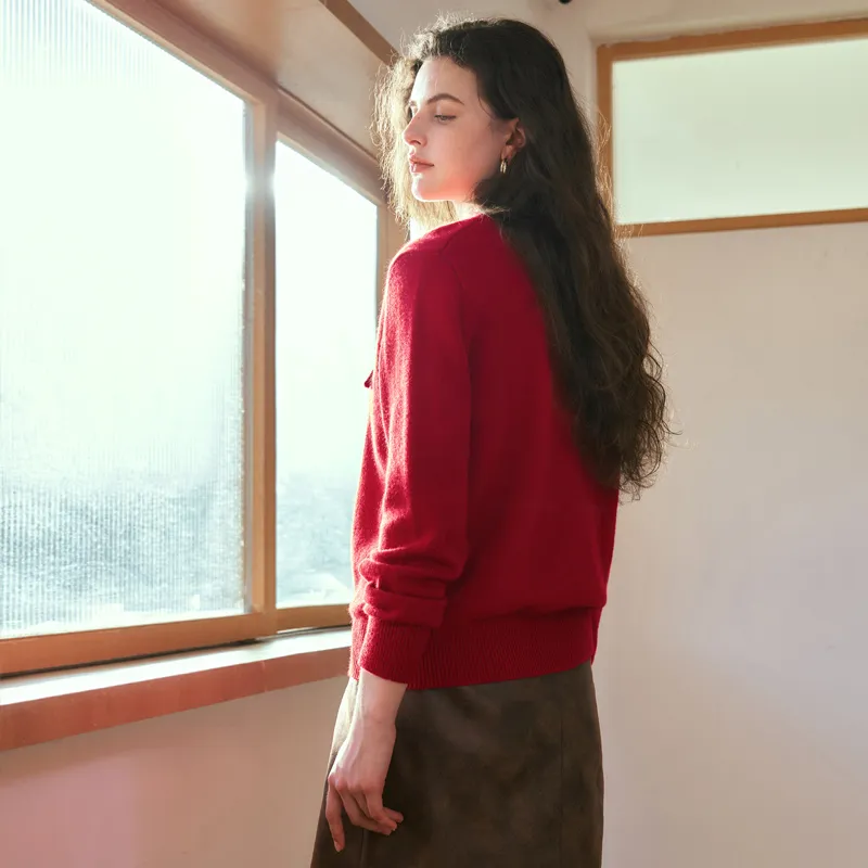Olrain Sweater Women's Deep Red-5