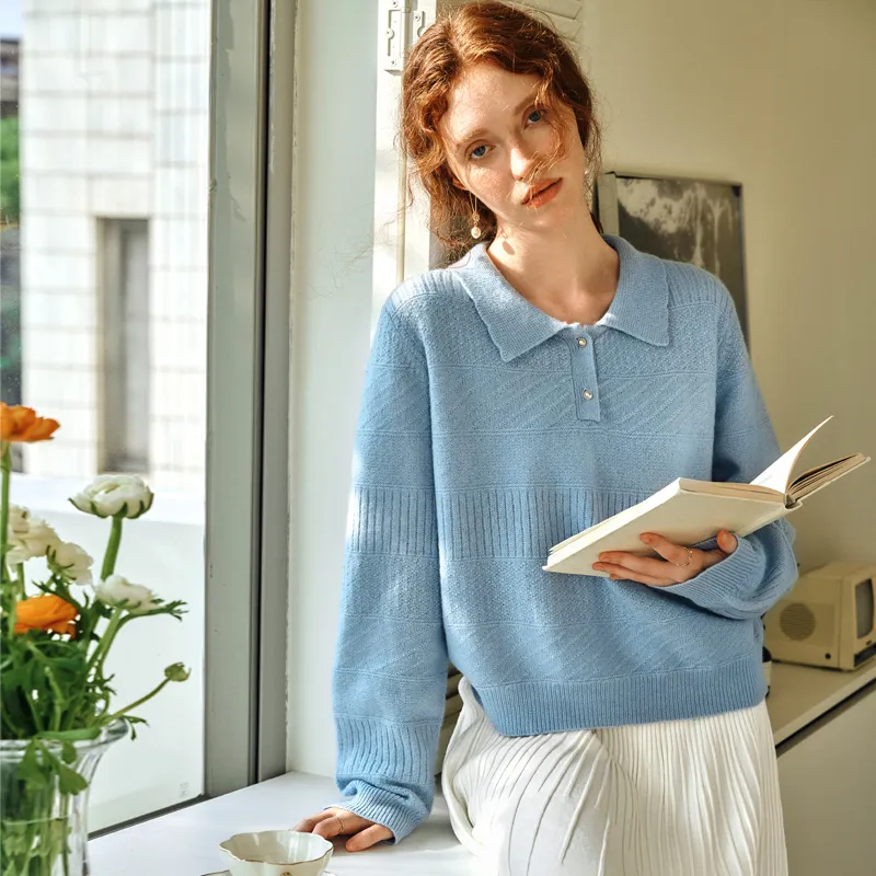 Olrain Sweater Women's Aqua Blue-6