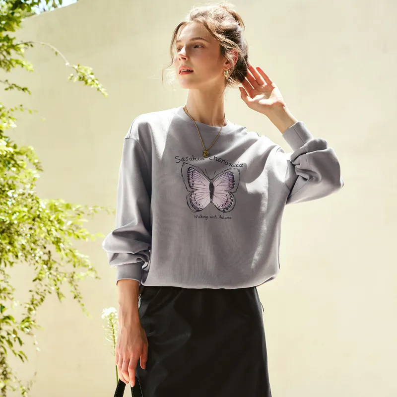 Olrain Sweatshirts Women's Gray-5