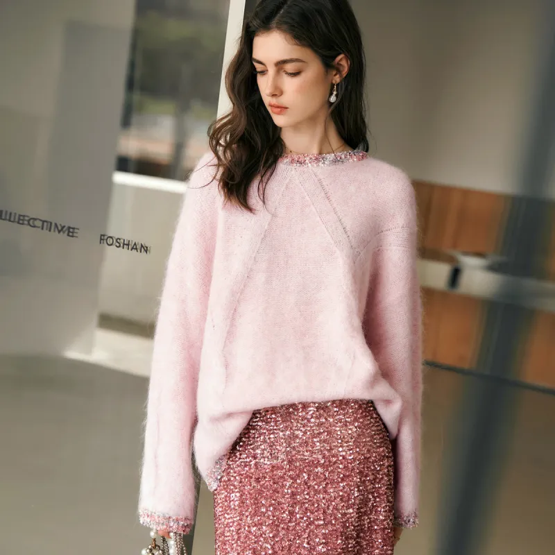 Olrain Sweaters Women's Pink-4