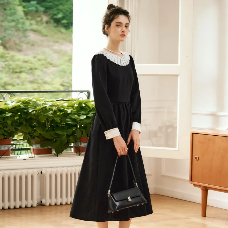 Olrain Long Sleeved Dresses Women's Black-2