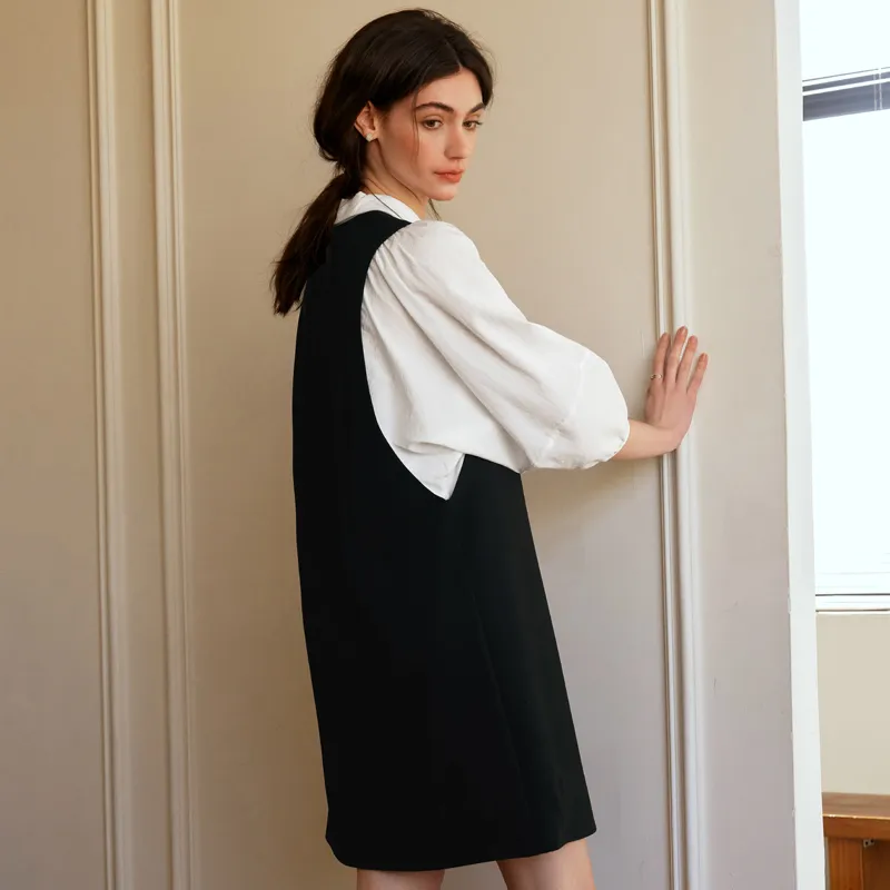 Olrain Long Sleeved Dresses Women's Black-4
