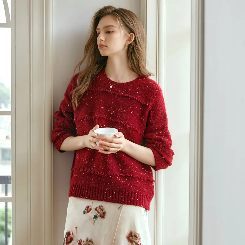 Olrain Sweater Women's Burgundy-6