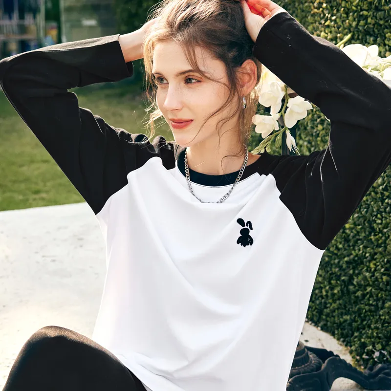 Olrain T Shirt Women's Black White-5
