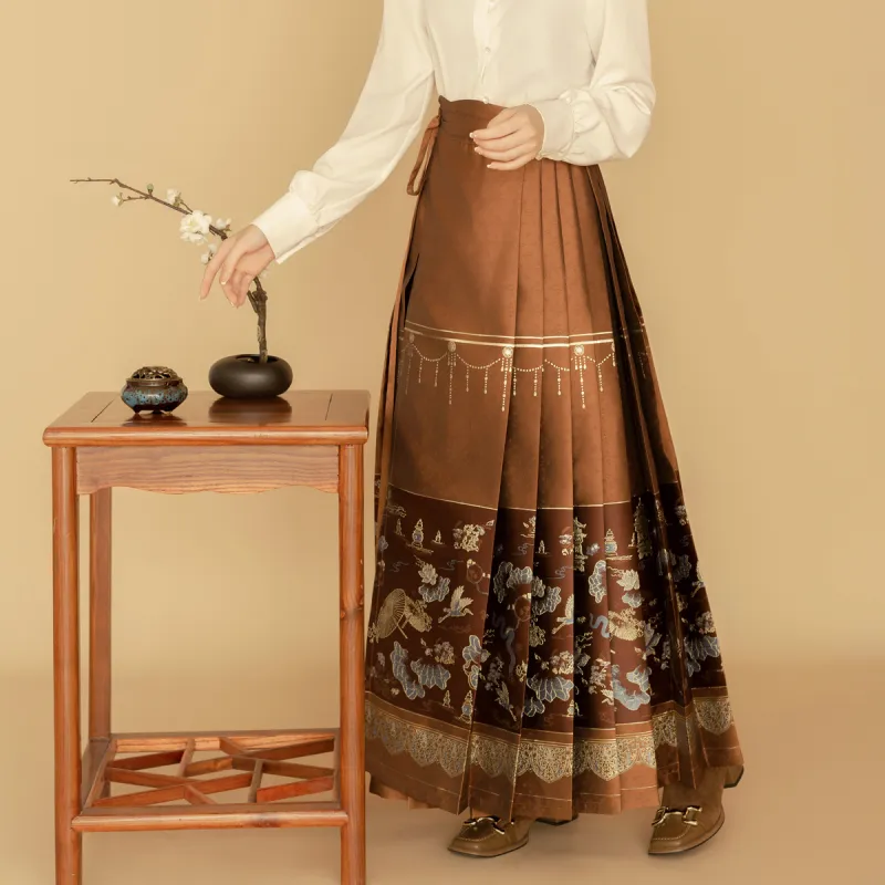Olrain SS24 Casual Long Skirts Women's Brown-2