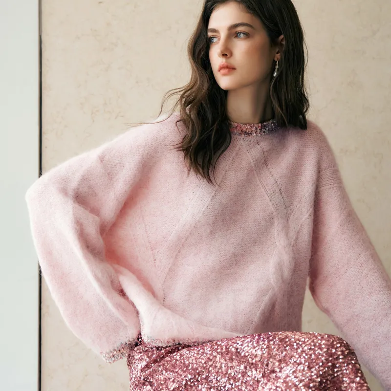 Olrain Sweaters Women's Pink-3