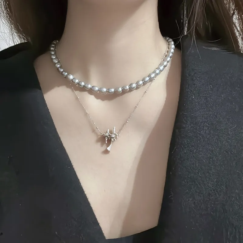 Qurioustone Freshwater Pearl Necklaces Unisex-1