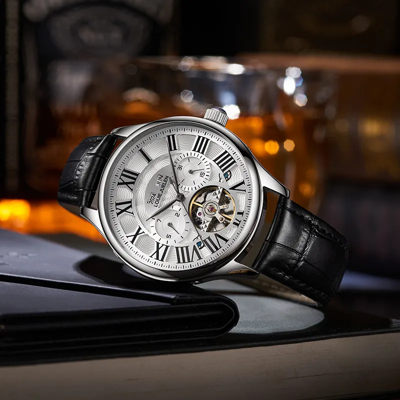 LOUIE JUELEN Automatic Mechanical Movement Watch Men's Watches Silver Dial-3