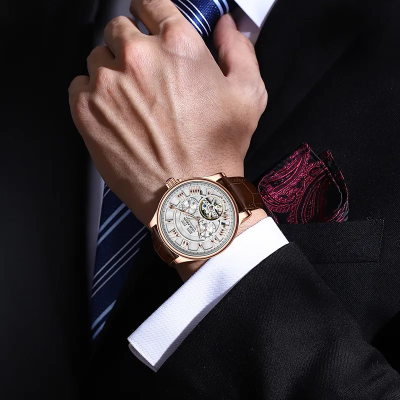 LOUIE JUELEN Automatic Mechanical Movement Watch Men's Watches Silver Dial-27