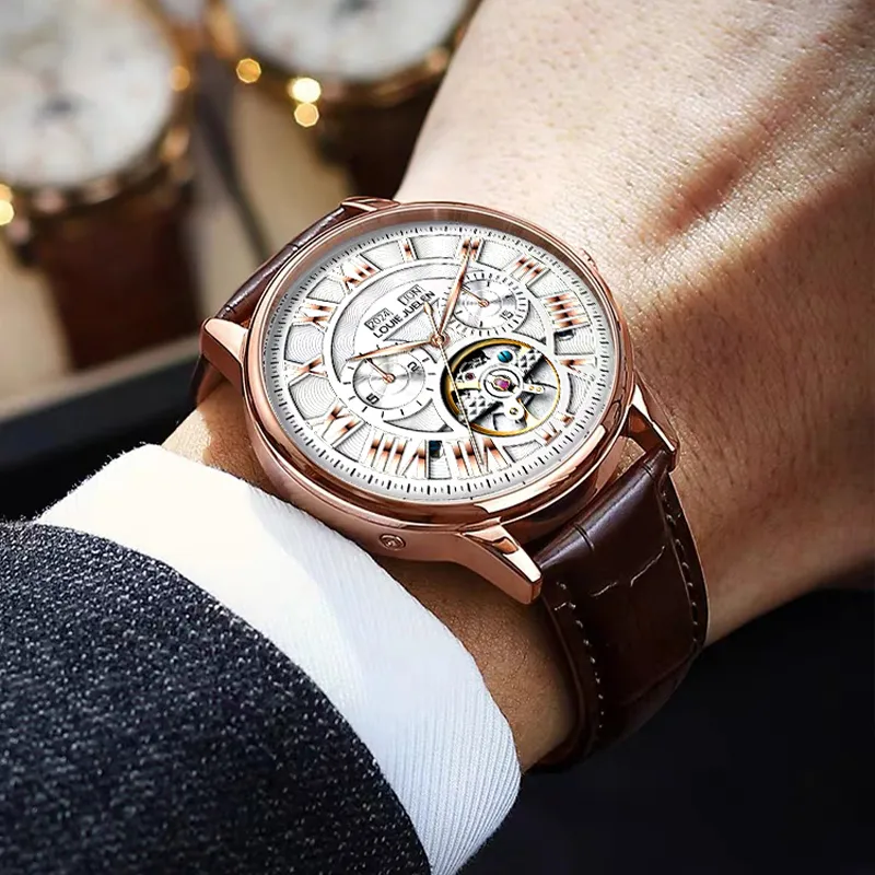 LOUIE JUELEN Automatic Mechanical Movement Watch Men's Watches Silver Dial-15