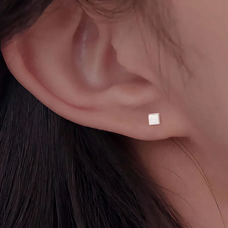 Nine Music 999 Fine Silver Stud Earrings Women's-19