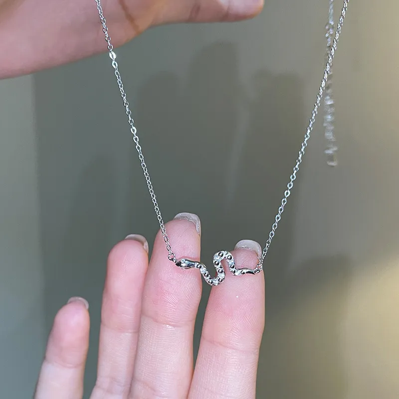Nine Music S925 Silver Necklaces Women's Rose Gold/White-3
