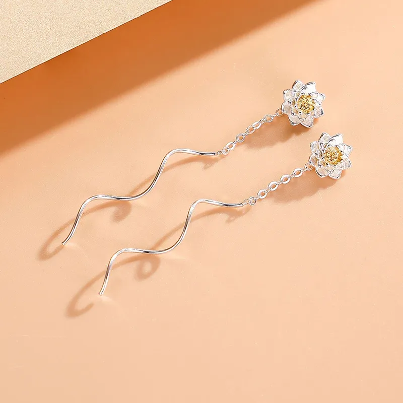 Nine Music S925 Silver Drop Earrings Women's-1