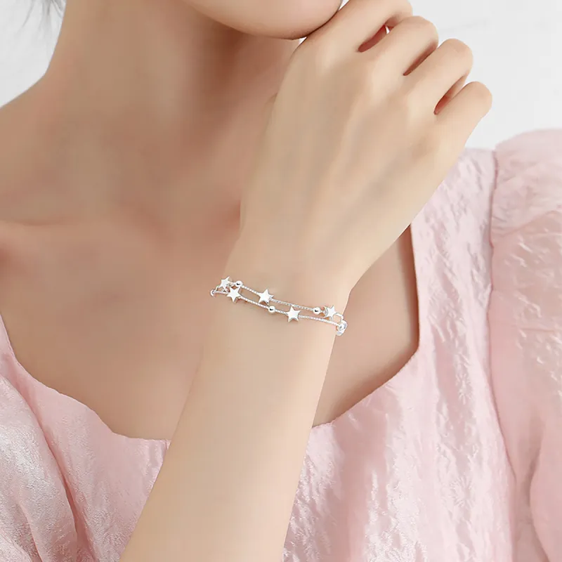 Nine Music Foot Silver 990 Bracelets Women's-6