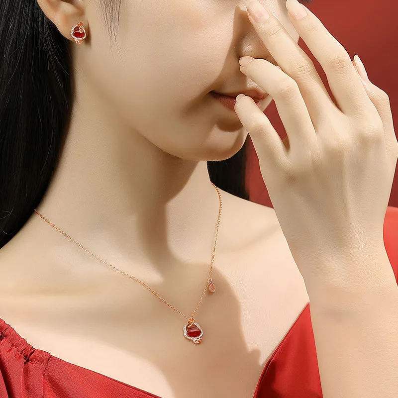 Nine Music Agate Stud Earrings Women's-4