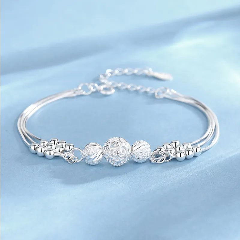 Nine Music Foot Silver 990 Bracelets Women's-4