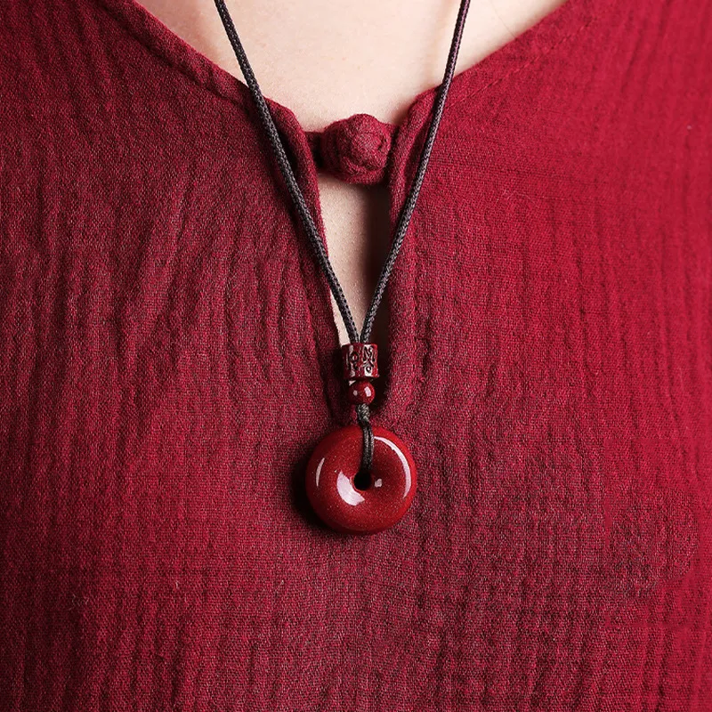 Nine Music Reconstructed Cinnabar Necklaces Unisex-7