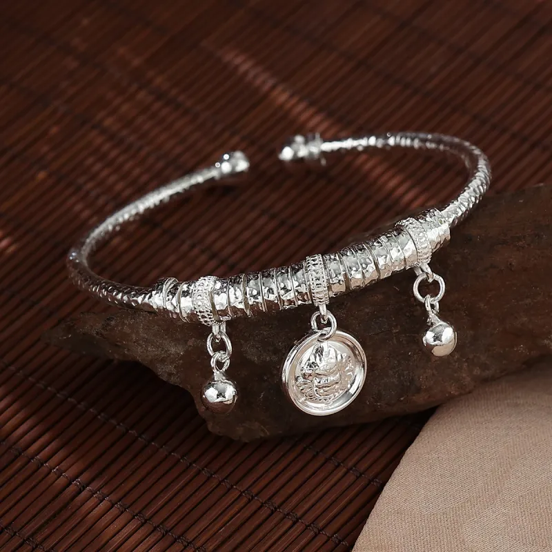 Nine Music 999 Fine Silver Bangles Unisex-1
